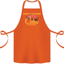 Sleeping Fox Energy Funny Lazy Anti-Social Cotton Apron 100% Organic Orange
