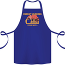 Sleeping Fox Energy Funny Lazy Anti-Social Cotton Apron 100% Organic Royal Blue