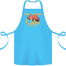Sleeping Fox Energy Funny Lazy Anti-Social Cotton Apron 100% Organic Turquoise