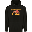 Sleeping Fox Energy Funny Lazy Anti-Social Mens 80% Cotton Hoodie Black