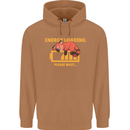 Sleeping Fox Energy Funny Lazy Anti-Social Mens 80% Cotton Hoodie Caramel Latte