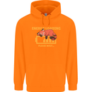 Sleeping Fox Energy Funny Lazy Anti-Social Mens 80% Cotton Hoodie Orange