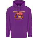 Sleeping Fox Energy Funny Lazy Anti-Social Mens 80% Cotton Hoodie Purple