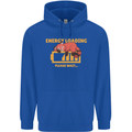 Sleeping Fox Energy Funny Lazy Anti-Social Mens 80% Cotton Hoodie Royal Blue