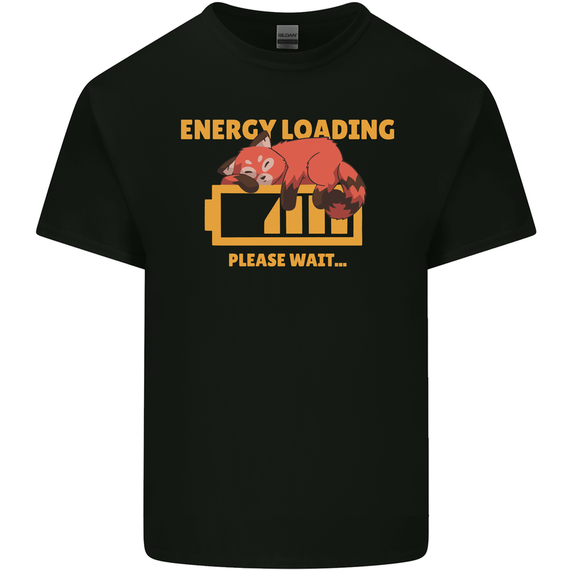 Sleeping Fox Energy Funny Lazy Anti-Social Mens Cotton T-Shirt Tee Top Black
