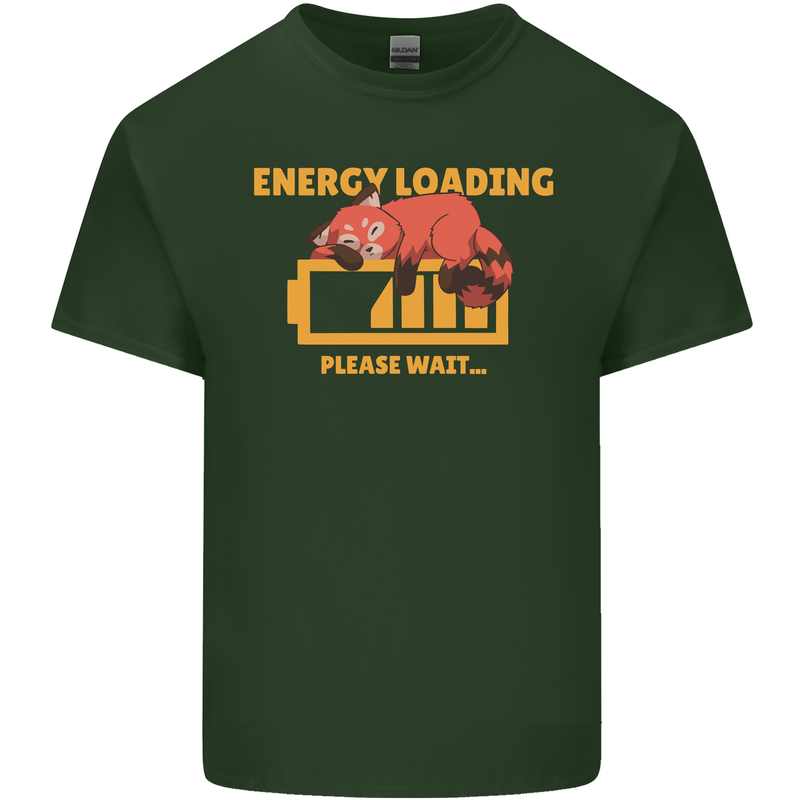 Sleeping Fox Energy Funny Lazy Anti-Social Mens Cotton T-Shirt Tee Top Forest Green