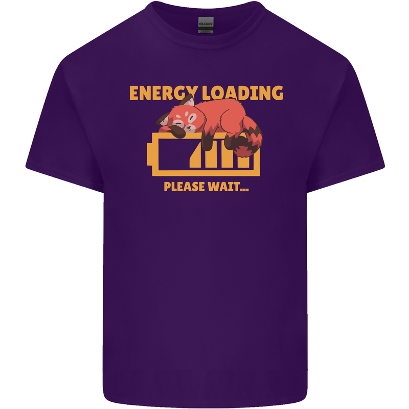 Sleeping Fox Energy Funny Lazy Anti-Social Mens Cotton T-Shirt Tee Top Purple