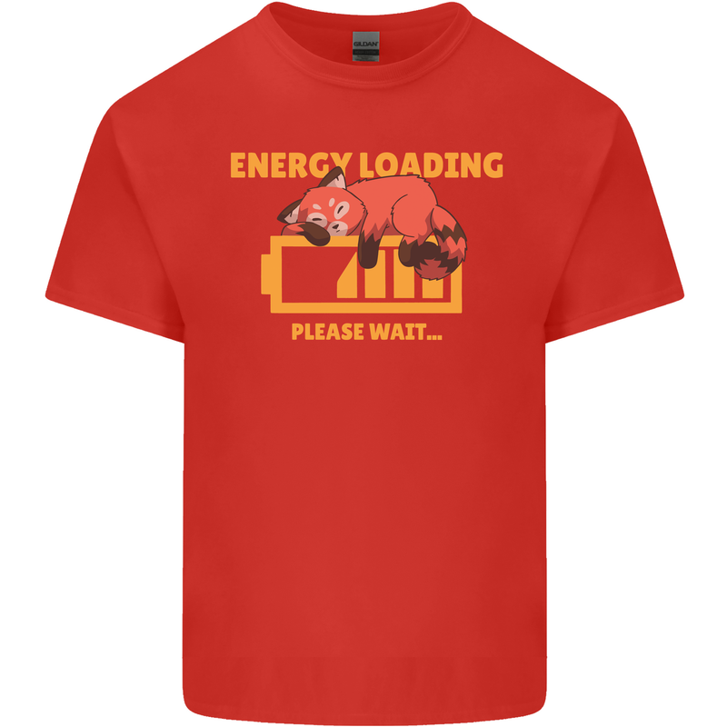 Sleeping Fox Energy Funny Lazy Anti-Social Mens Cotton T-Shirt Tee Top Red