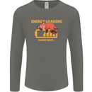 Sleeping Fox Energy Funny Lazy Anti-Social Mens Long Sleeve T-Shirt Charcoal