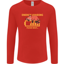 Sleeping Fox Energy Funny Lazy Anti-Social Mens Long Sleeve T-Shirt Red