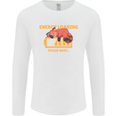 Sleeping Fox Energy Funny Lazy Anti-Social Mens Long Sleeve T-Shirt White