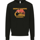 Sleeping Fox Energy Funny Lazy Anti-Social Mens Sweatshirt Jumper Black