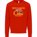 Sleeping Fox Energy Funny Lazy Anti-Social Mens Sweatshirt Jumper Bright Red