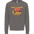 Sleeping Fox Energy Funny Lazy Anti-Social Mens Sweatshirt Jumper Charcoal