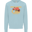 Sleeping Fox Energy Funny Lazy Anti-Social Mens Sweatshirt Jumper Light Blue
