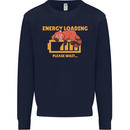 Sleeping Fox Energy Funny Lazy Anti-Social Mens Sweatshirt Jumper Navy Blue