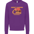 Sleeping Fox Energy Funny Lazy Anti-Social Mens Sweatshirt Jumper Purple