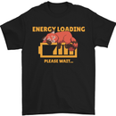 Sleeping Fox Energy Funny Lazy Anti-Social Mens T-Shirt Cotton Gildan Black