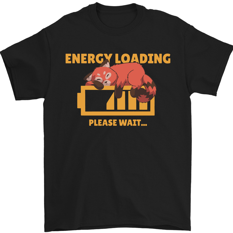 Sleeping Fox Energy Funny Lazy Anti-Social Mens T-Shirt Cotton Gildan Black