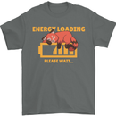 Sleeping Fox Energy Funny Lazy Anti-Social Mens T-Shirt Cotton Gildan Charcoal