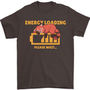 Sleeping Fox Energy Funny Lazy Anti-Social Mens T-Shirt Cotton Gildan Dark Chocolate