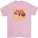 Sleeping Fox Energy Funny Lazy Anti-Social Mens T-Shirt Cotton Gildan Light Pink