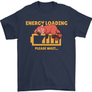 Sleeping Fox Energy Funny Lazy Anti-Social Mens T-Shirt Cotton Gildan Navy Blue
