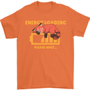 Sleeping Fox Energy Funny Lazy Anti-Social Mens T-Shirt Cotton Gildan Orange