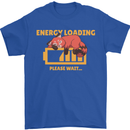 Sleeping Fox Energy Funny Lazy Anti-Social Mens T-Shirt Cotton Gildan Royal Blue