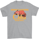 Sleeping Fox Energy Funny Lazy Anti-Social Mens T-Shirt Cotton Gildan Sports Grey