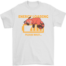 Sleeping Fox Energy Funny Lazy Anti-Social Mens T-Shirt Cotton Gildan White