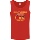 Sleeping Fox Energy Funny Lazy Anti-Social Mens Vest Tank Top Red
