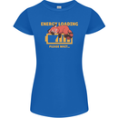 Sleeping Fox Energy Funny Lazy Anti-Social Womens Petite Cut T-Shirt Royal Blue