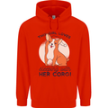 Sleeping With Her Corgi Funny Childrens Kids Hoodie Bright Red