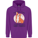Sleeping With Her Corgi Funny Childrens Kids Hoodie Purple