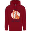 Sleeping With Her Corgi Funny Childrens Kids Hoodie Red