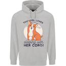 Sleeping With Her Corgi Funny Childrens Kids Hoodie Sports Grey