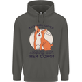 Sleeping With Her Corgi Funny Childrens Kids Hoodie Storm Grey