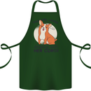 Sleeping With Her Corgi Funny Cotton Apron 100% Organic Forest Green