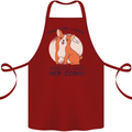 Sleeping With Her Corgi Funny Cotton Apron 100% Organic Maroon