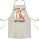 Sleeping With Her Corgi Funny Cotton Apron 100% Organic Natural