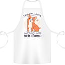 Sleeping With Her Corgi Funny Cotton Apron 100% Organic White