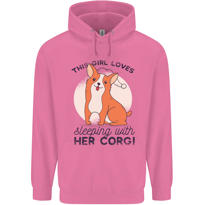 Sleeping With Her Corgi Funny Mens 80% Cotton Hoodie Azelea