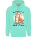 Sleeping With Her Corgi Funny Mens 80% Cotton Hoodie Peppermint
