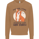 Sleeping With Her Corgi Funny Mens Sweatshirt Jumper Caramel Latte