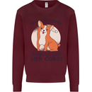 Sleeping With Her Corgi Funny Mens Sweatshirt Jumper Maroon