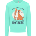 Sleeping With Her Corgi Funny Mens Sweatshirt Jumper Peppermint