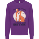 Sleeping With Her Corgi Funny Mens Sweatshirt Jumper Purple
