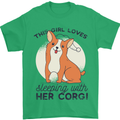Sleeping With Her Corgi Funny Mens T-Shirt Cotton Gildan Irish Green