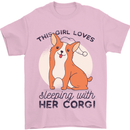 Sleeping With Her Corgi Funny Mens T-Shirt Cotton Gildan Light Pink